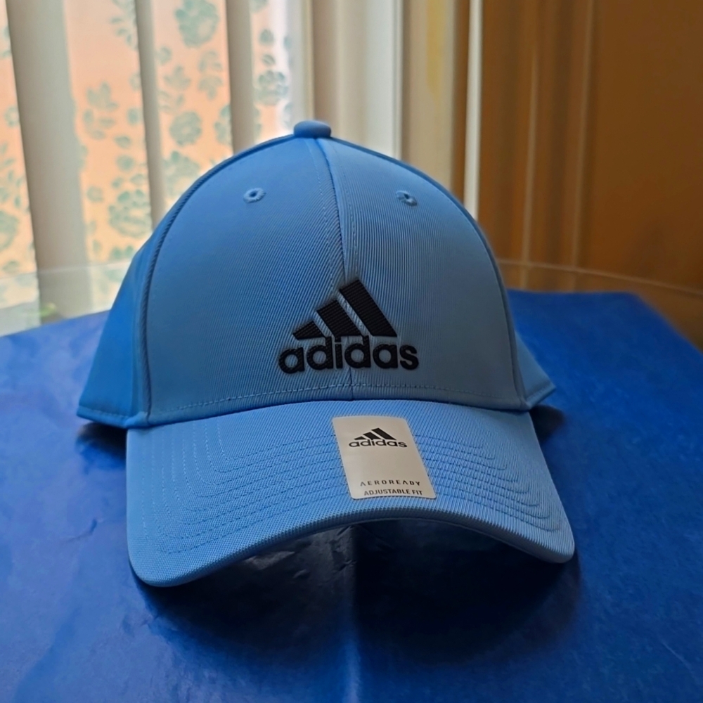 Men's Adidas Aeroready Adjustable Fit Decision 3 Light Blue Cap with Black Logo